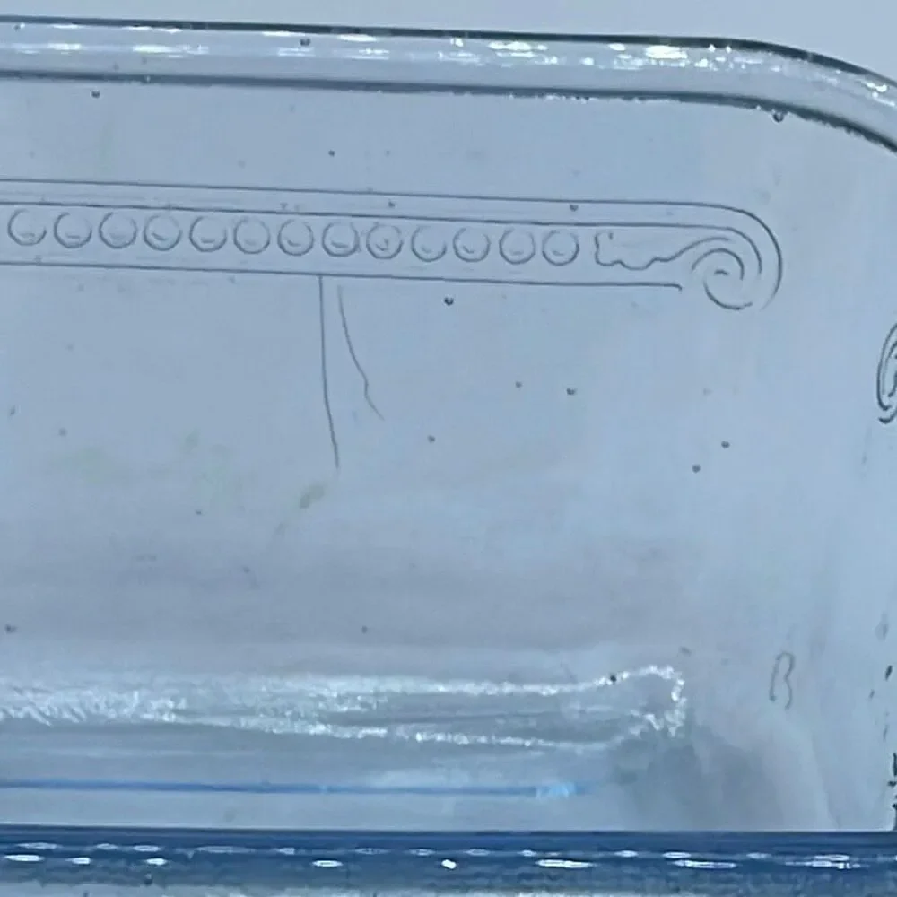 Vintage Fire King Philbe glass loaf pan Sapphire Blue. 1940’s lots of air bubble